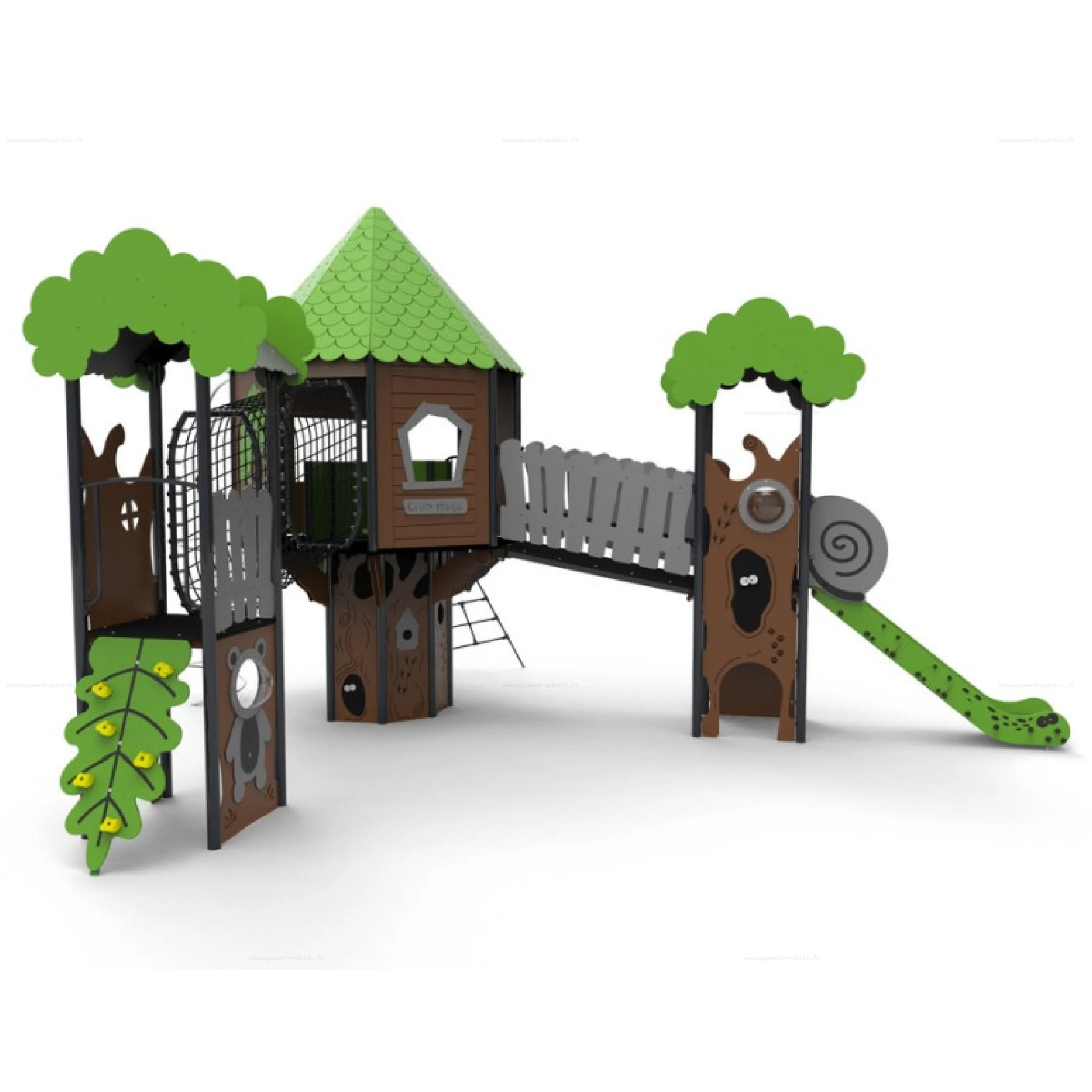 Structure multi-activités pour aires de jeux extérieur 